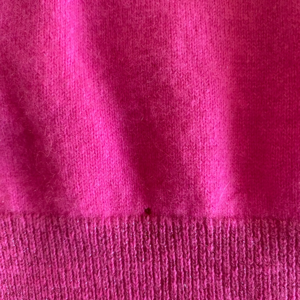 Juicy Couture Cashmere Sweater Pink Bow Glitter Women's Small Y2K Style - Picture 9 of 11